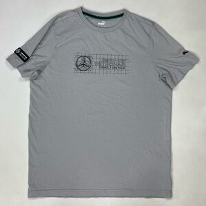 Puma Mercedes AMG Petronas Formula 1 Polo Shirt Men Large Gray F1 Logo 533693 02